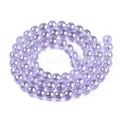 Electroplate Transparent Glass Beads Strands&nbsp;X-GLAA-T032-T6mm-AB01