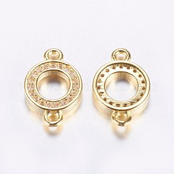 Long-Lasting Plated Brass Micro Pave Cubic Zirconia Links&nbsp;ZIRC-F069-25G
