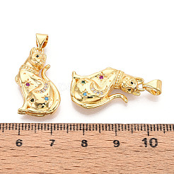 Golden Brass Micro Pave Cubic Zirconia Pendants&nbsp;KK-R159-36G