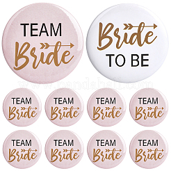 12Pcs Tinplate & Plastic Bride Badges for Wedding Party Bridal Shower Decoration&nbsp;AJEW-SC0032-08B
