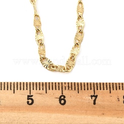 Brass Textured Oval Link Chain Necklaces for Women Men&nbsp;NJEW-F337-04G