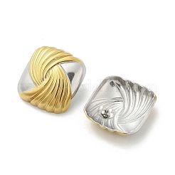 304 Stainless Steel Two Tone Stud Earrings&nbsp;EJEW-A124-01C