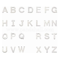 Tarnish Resistant 201 Stainless Steel Letter Charms&nbsp;STAS-S036-M