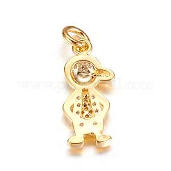 Brass Micro Pave Cubic Zirconia Pendants&nbsp;ZIRC-P060-34G