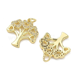 Brass Micro Pave Cubic Zirconia Pendants&nbsp;KK-A282-12G