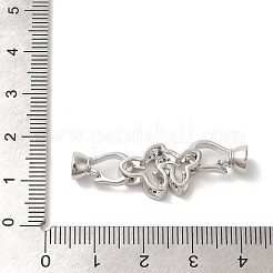 Flower Brass Micro Pave Clear Cubic Zirconia Fold Over Clasps&nbsp;KK-A227-28P