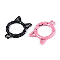 Spray Painted Alloy Spring Gate Rings&nbsp;PALLOY-T092-75