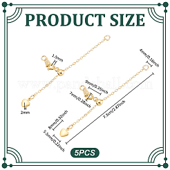 5Pcs Brass End Chains&nbsp;FIND-PH0028-50G
