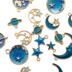 80Pcs 10 Style Celestial Alloy Enamel Pendants&nbsp;ENAM-LS0001-30