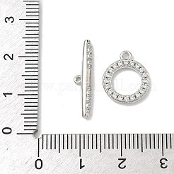 Brass Micro Pave Clear Cubic Zirconia Toggle Clasps&nbsp;KK-G548-26P