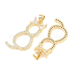 Brass Micro Pave Cubic Zirconia Pendants&nbsp;KK-C162-079G-01