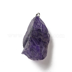 Raw Rough Natural Amethyst Pendants&nbsp;G-A028-01E