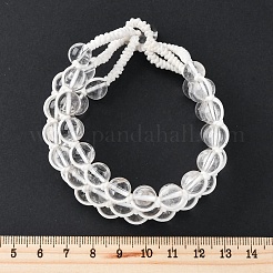 Natural Quartz Crystal Round Beaded Multi-strand Bracelets for Men Women&nbsp;BJEW-G743-02C