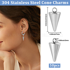 50Pcs 304 Stainless Steel Pendants&nbsp;STAS-BBC0009-09