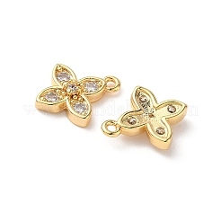 Brass Micro Pave Clear Cubic Zirconia Charms&nbsp;KK-D504-12G