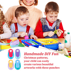 4Pcs 4 Colors Plastic Craft Punch for Scrapbooking & Paper Crafts&nbsp;TOOL-FG0001-11