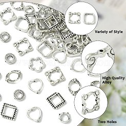 100Pcs 10 Styles Tibetan Style Alloy Bead Frame&nbsp;FIND-CJ0003-76