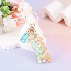 Alloy & Resin Tassel Keychainss&nbsp;AJEW-TADJ0001-20G-04