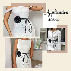 3D Flower PU Leather Tie Knot Waist Belts&nbsp;AJEW-CY0002-87B