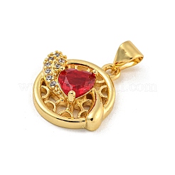 Rack Plating Brass Micro Pave Cubic Zirconia Pendants&nbsp;KK-G513-23A-01G