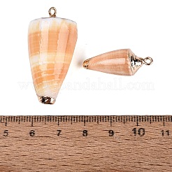 Electroplate Natural Spiral Shell Pendants&nbsp;SSHEL-Q100-35KCG