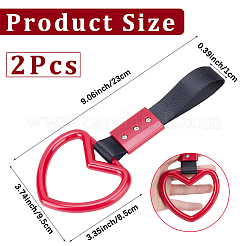 2Pcs ABS Plastic Heart Rear Bumper Warning Handle Ring&nbsp;HJEW-SP0001-49C