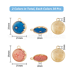 60Pcs 2 Colors Alloy Enamel Pendants&nbsp;FIND-DC0002-84