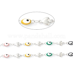 304 Stainless Steel Enamel  Link Chains&nbsp;STAS-H145-10B-P