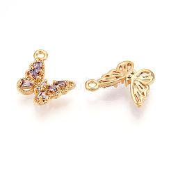 Brass Micro Pave Cubic Zirconia Charms&nbsp;KK-N262-112A-G