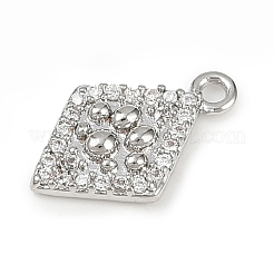 Brass Micro Pave Clear Cubic Zirconia Pendants&nbsp;LS-KK-L238-21P