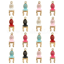 30Pcs 6 Colors Alloy Enamel Pendants&nbsp;ENAM-CJ0002-36