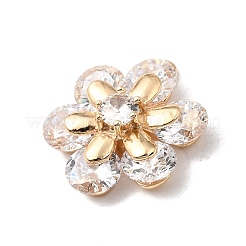 Brass Micro Pave Clear Cubic Zirconia Pendants&nbsp;KK-N290-11G