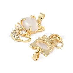 Brass Micro Pave Cubic Zirconia Pendants&nbsp;KK-L256-17G