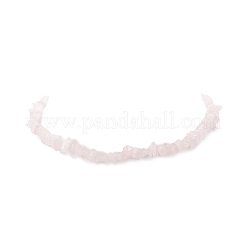 Natural Rose Quartz Chip Beaded Necklaces with 304 Stainless Steel Lobster Claw Clasp & Chain Extender&nbsp;NJEW-JN04225-01