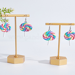 2 Pairs Lollipop Polymer Clay Dangle Earrings for Women&nbsp;EJEW-LP0001-49
