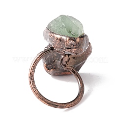 Natural Fluorite & Amethyst Irregular Nugget Open Cuff Ring&nbsp;RJEW-I082-08R-01