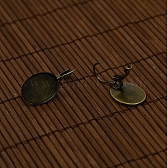 18x13mm Clear Oval Magnifying Glass Cabochon Cover for Brass Leverback Hoop Earring Making&nbsp;DIY-X0148-AB-NF