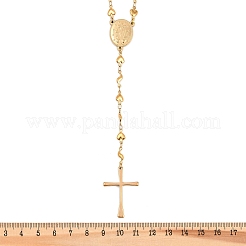 201 Stainless Steel Rosary Bead Necklaces&nbsp;NJEW-B143-06G