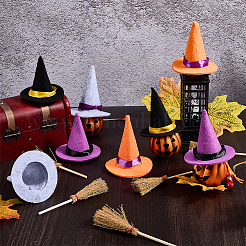 16Pcs Mini Polyester Witch Hats&nbsp;AJEW-CP0009-34