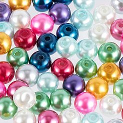 6mm Multicolor Round Glass Pearl Beads About 200pcs for Jewelry Necklace Craft Making&nbsp;HY-PH0008-6mm-01M