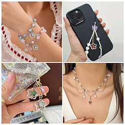50Pcs Alloy & Glass Pendants&nbsp;PALLOY-TAC0238