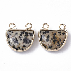 Natural Dalmatian Jasper Semi Circle Pendants&nbsp;G-S359-011D