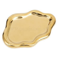 Cloud Shape Plated Golden Handmade Porcelain Desktop Storage Tray&nbsp;AJEW-WH0413-39