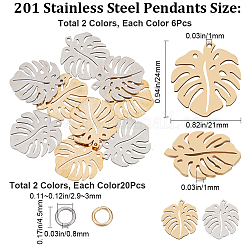 12Pcs 2 Colors 201 Stainless Steel Pendants&nbsp;STAS-CN0001-50