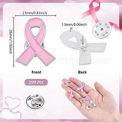 200Pcs Awareness Ribbon Zinc Alloy Enamel Pins for Clothes&nbsp;JEWB-DR0001-09