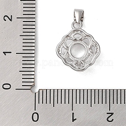 925 Sterling Silver Micro Pave Cubic Zirconia Pendant Settings&nbsp;STER-H113-05P-01