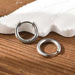 Tarnish Resistant 202 Stainless Steel Huggie Hoop Earrings&nbsp;EJEW-O087-06F-P