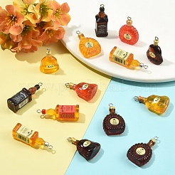 9Pcs 9 Styles Transparent Resin Pendants&nbsp;RESI-YW0005-85