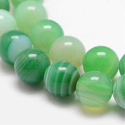 Natural Striped Agate/Banded Agate Bead Strands&nbsp;G-K166-13-8mm-01