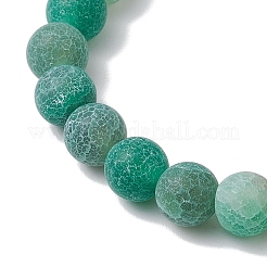 Dyed Natural Weathered Agate Round Beads Stretch Bracelets&nbsp;BJEW-JB11080